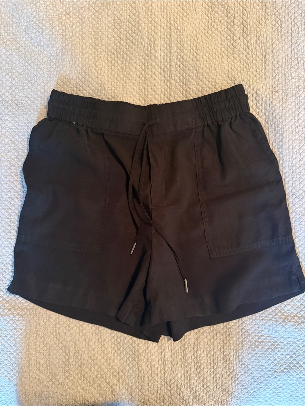 Kersh Black Elastic Drawstring Athletic Shorts
